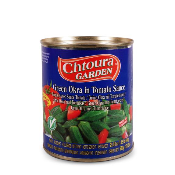 Green Okra in Tomato Sauce 840g | Chtoura