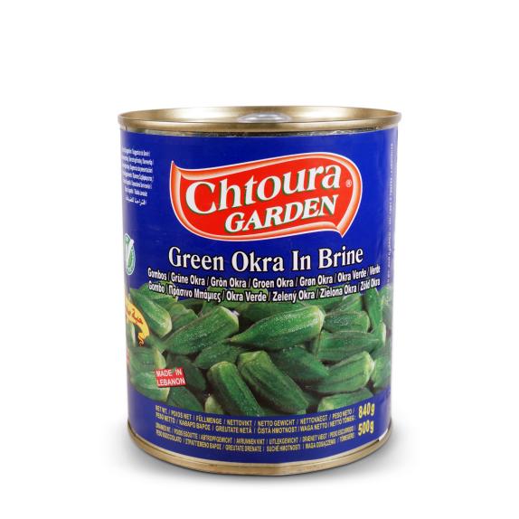 Green Okra In Brine 840g | Chtoura