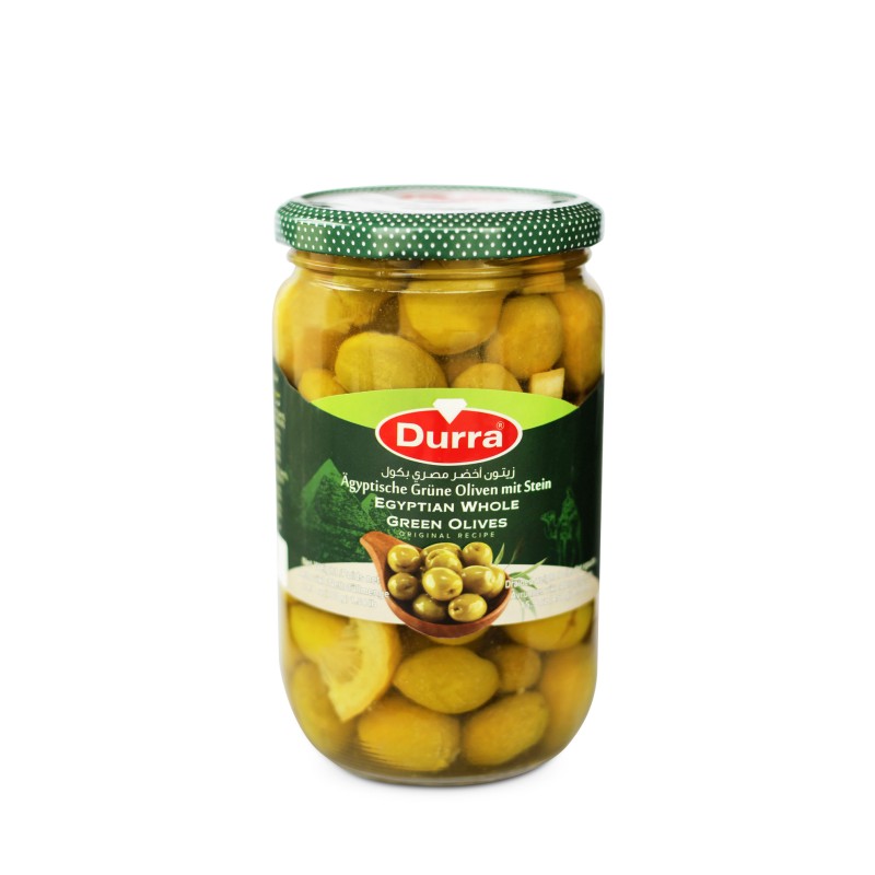 Egyptian Whole Green Olives 700g | Durra
