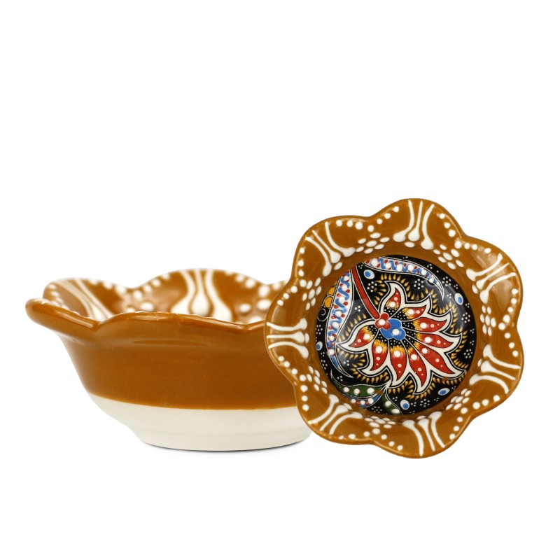 Turkish Ceramic Meze Bowl  DAISY | M3 Light Brown