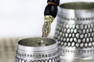 Engraved Silver Turkish Coffee Pot 250 ml