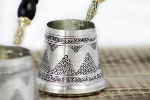Turkish Coffee Pot 400 ml Engraved Grapes Pattern