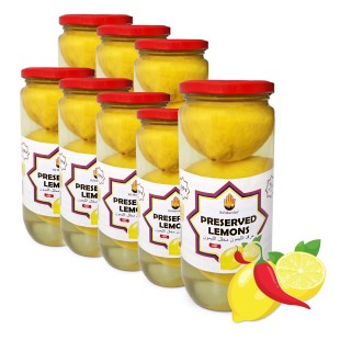 8x Preserved Lemons  with Hot Pepper 520g  Rif Maroko