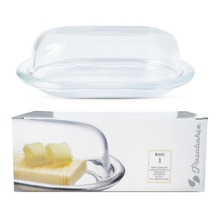 Clear Glass Butter Dish with Lid   Pasabahce