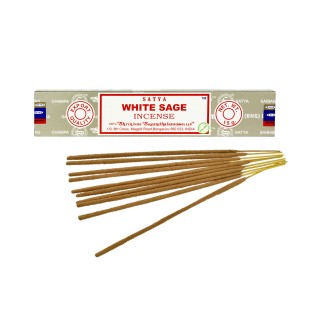  Indian Incense Sticks WHITE SAGE 15g Satya