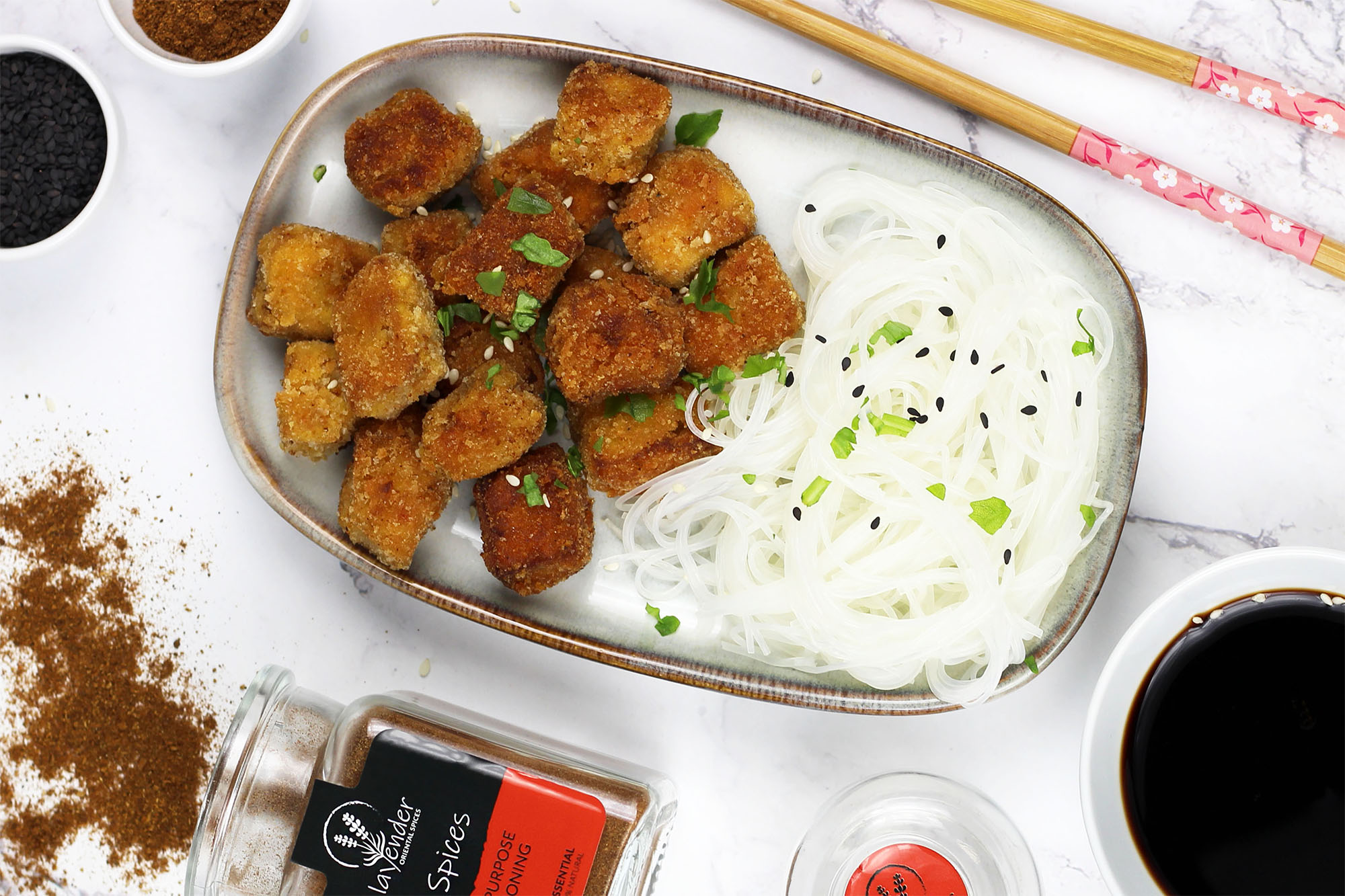 Chrupiące, panierowane tofu
