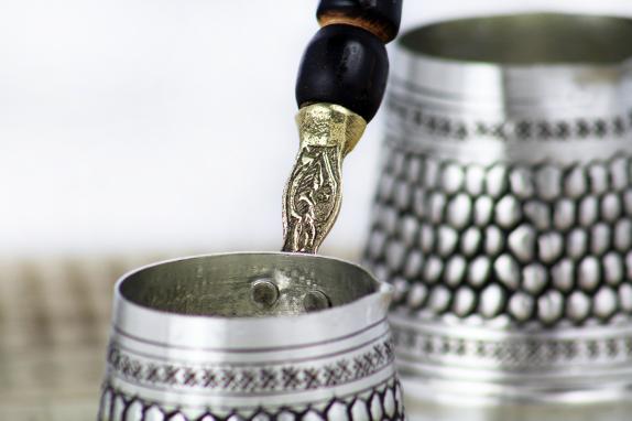 Engraved Silver  Turkish Coffee Pot 400ml