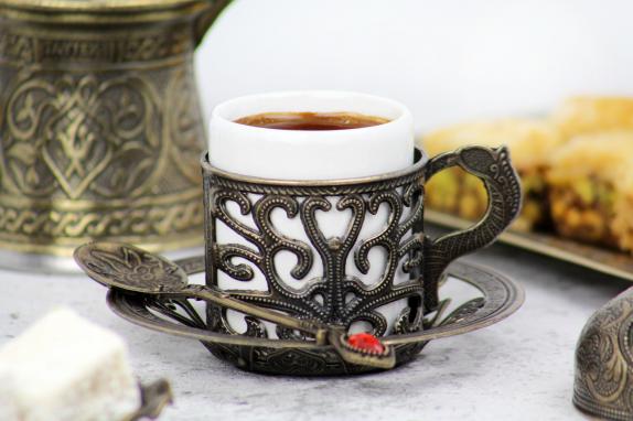Turkish Anatolian Coffee Set For Two Antic