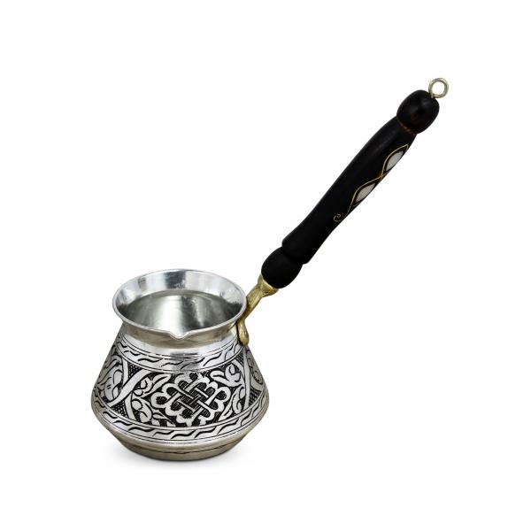Turkish Coffee Pot 220 ml Engraved  The Endless Knot Pattern