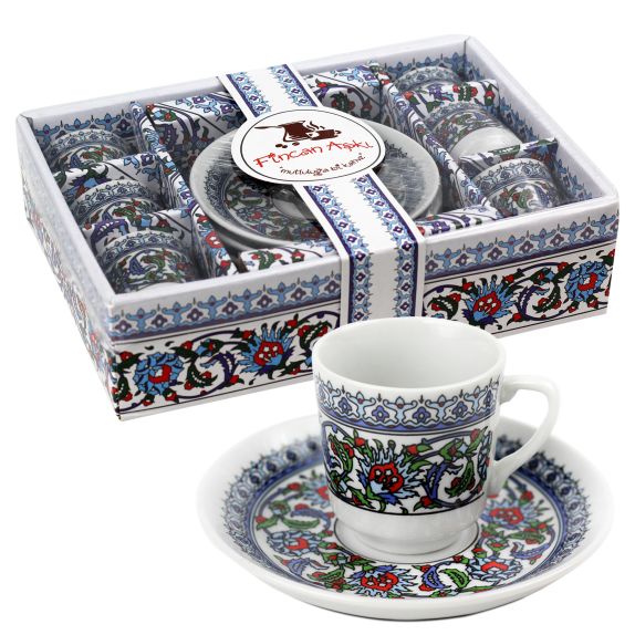 6x Demitasse Espresso Cups With Saucers Set | Çiftciler