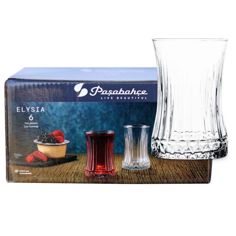 6x Turkish Tea Glass 'Elysia' 170 m | Paşabahçe