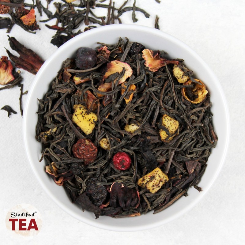 Herbata Czarna Liściasta Wiśnia & Hibiskus 40g | Sindibad