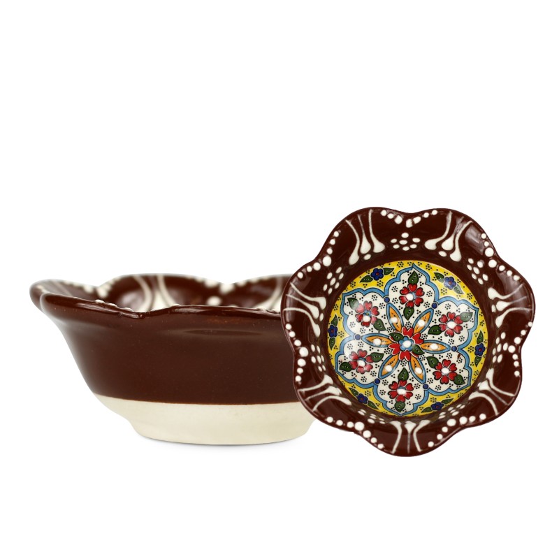 Turkish Ceramic Meze Bowl  DAISY | M10 Brown