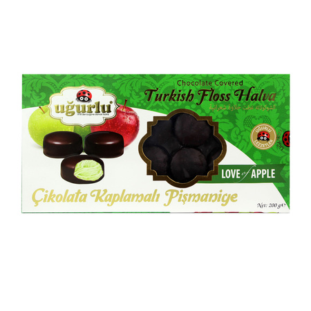  Chocolate Covered  Turkish Floss Halva with Apple Flvour 200g | Uğurlu