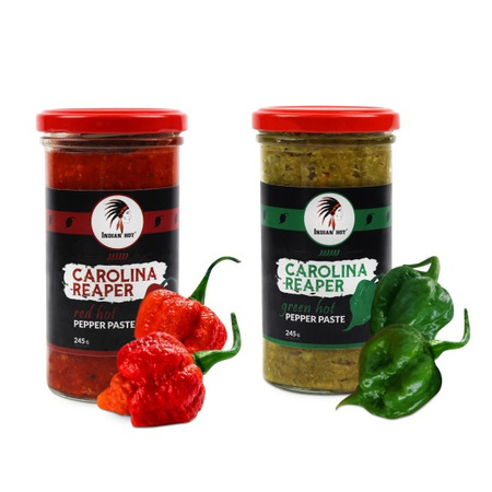 2x Green & Red Hot Carolina Reaper Paste 245g | Indian Hot