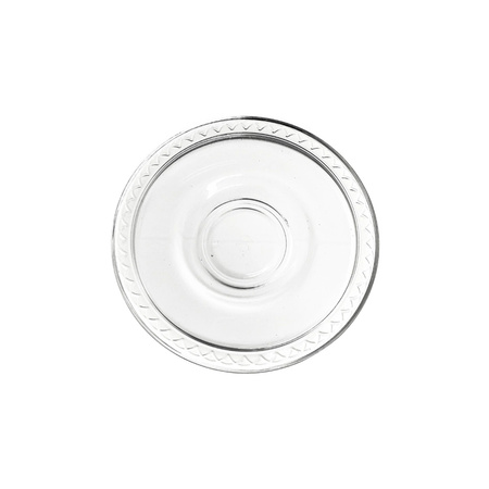 6x Turkish Glass Saucer with Rim Decor | Paşabahçe