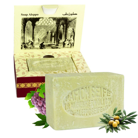 Mydło Aleppo Oliwkowo - Laurowe z Olejem z Pestek Winogron 150g | Pafion Queen