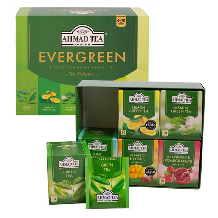 Zestaw 6 Herbat Zielonych Evergreen Mix | Ahmad Tea