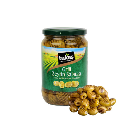 Grilled  Pitted Green Olives 700g | Tukas