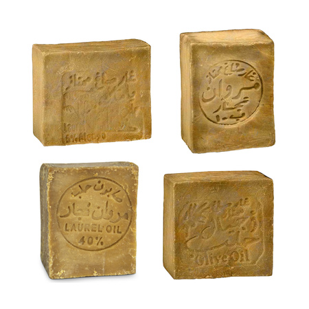 4x Aleppo Soap with Olive Oil & Laurel Oil (2%, 5%, 10%, 40%) | Queen Pafion