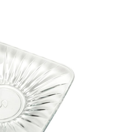 6x  Square Fluted Glass Saucer 'Kare' | Paşabahçe