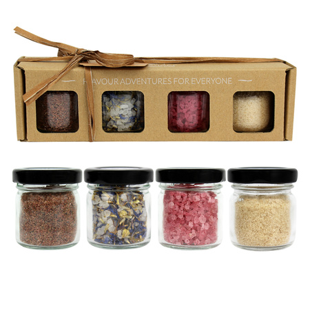 4 Gourmet Flavored Salts Gift Set | Lavender Spices