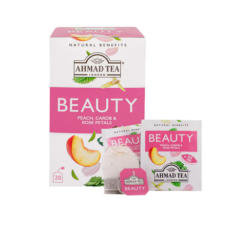 Herbata Ekspresowa BEAUTY Brzoskwinia, Karob & Płatki Róży 30g | Ahmad Tea