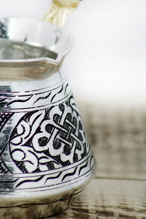 Turkish Coffee Pot 220 ml Engraved The Endless Knot Pattern
