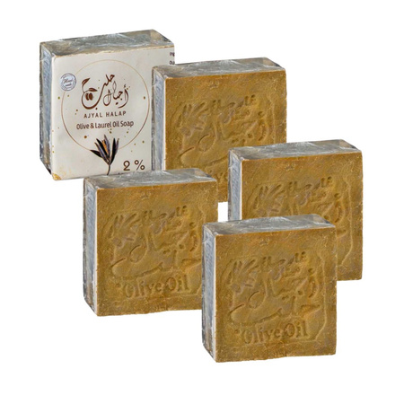 4x Mydło Ajyal Halap Aleppo z Oliwy & 2 % Oleju Laurowego 190g Pafion Queen