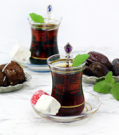 Instanbul Lux Glass Tea Set 6 Glasses & 6 Saucers