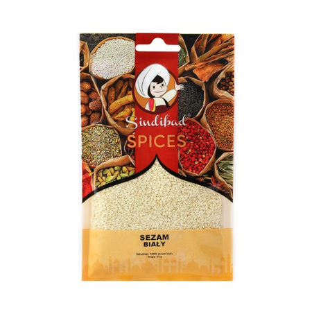 Sezam Biały Łuskany Ziarno 50g | Sindibad