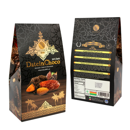 Dark Chocolate Coated Dates Filled with Almonds | Deloca