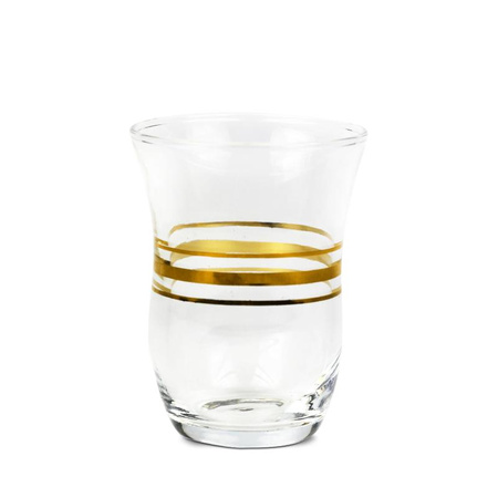 Gold Engraved Turkish Tea Glass 6x 80ml SET