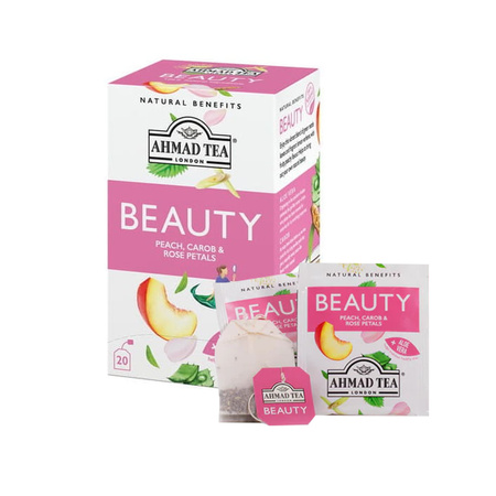 Herbata Ekspresowa BEAUTY Brzoskwinia, Karob & Płatki Róży 30g | Ahmad Tea