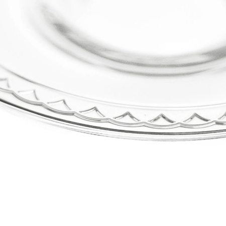 6x Turkish Glass Saucer with Rim Decor | Paşabahçe