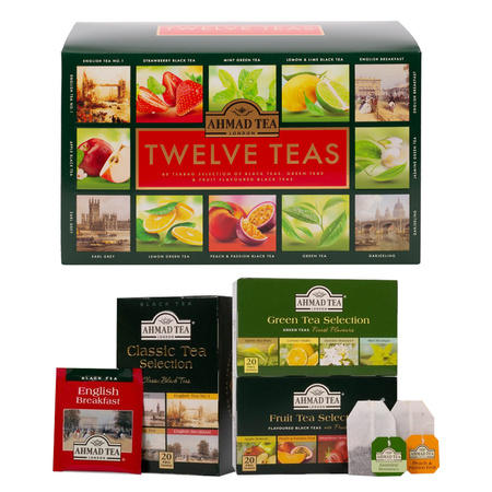 Set of 60 Twelve Teas Tea Bags | Ahmad Tea