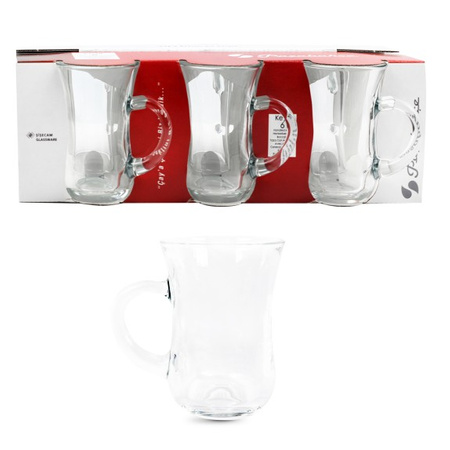6x Szklanka Turecka z Uchem 'Keyif' 145 ml | Paşabahçe
