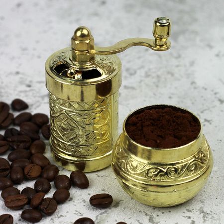 Antique Gold Turkish Grinder & Peppercorns  Gift Set 