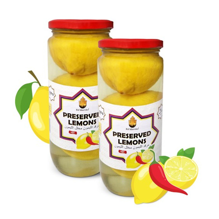 2x Cytryny Kiszone z Ostrą Papryczką 520g | Rif Maroko