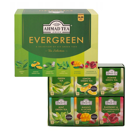 Zestaw 6 Herbat Zielonych Evergreen Mix | Ahmad Tea
