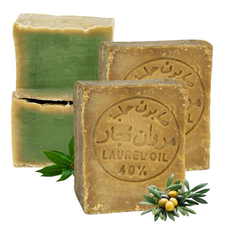 2x Mydło Aleppo z Oliwy & 40 % Oleju Laurowego Syria +/- 170g Pafion Queen