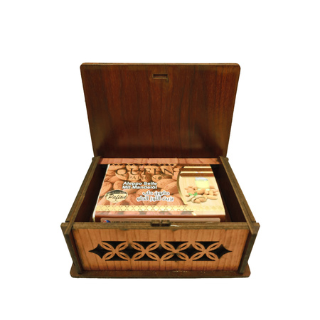 Aleppo Soap with Almond Oil in a Wooden Mosaic Box | Pafion Queen