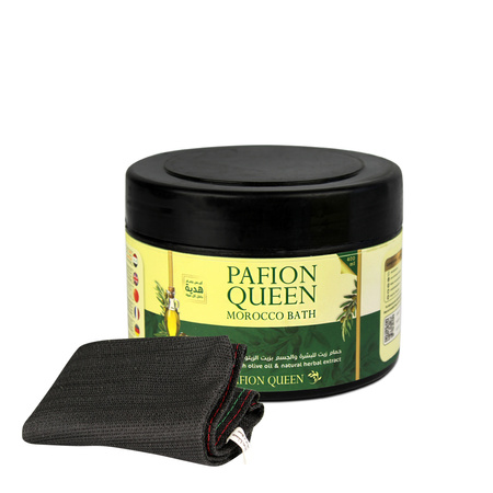 Mydło Czarne Marokańskie 400 ml Pafion Queen + rękawica Kessa