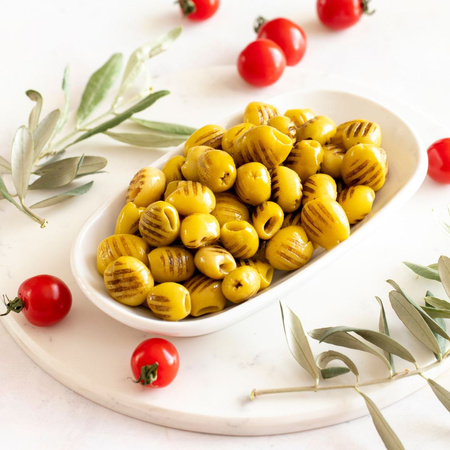 Grilled  Pitted Green Olives 700g | Tukas