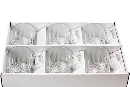 6x Szklanka Żłobiona z Uchem 'Istanbul' 165 ml | Paşabahçe